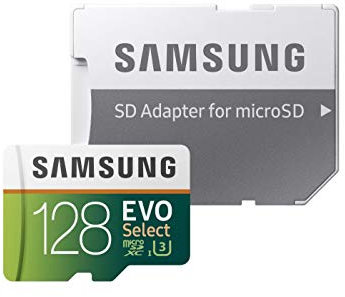 Samsung EVO Select 128 GB microSDXC UHS-I U3 100 MB/s Full HD & 4K UHD Memory Card with Adapter (MB-ME128GA)- Amazon Exclusive