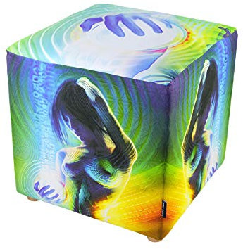 PSYWORK 40cm Sitzhocker Neon Cube Prismatic