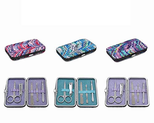 5 Piece Girls Glitter Nail Clipper Manicure Cuticle Set Case Set Kit Ladies Gift