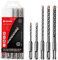 EZARC PGM Masonry Drill Bit Set SDS-Plus Hammer Drill Bits 4-Cutter Carbide Tips for Reinforced Concrete, Masonry, Marble, Brick and Tile (5 Pieces)