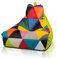 Ecopuf - Keiko Patchwork Pouf Sessel Outdoor - Sitzsack Styroporkugeln - Wasserfester Stoffsack - Entspannungssessel - Wohnungseinrichtung - Sessel Größe M - 100x80x85cm, Apfelgrün E16