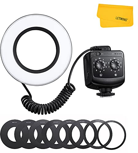 Godox Ring 72 Macro LED Ring Light with 8 Lens Adapter Rings for Canon Nikon Pentax Olympus DSLR Cameras
