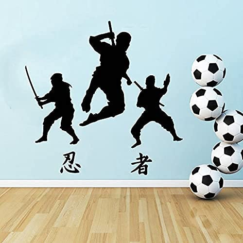 Ninja Vinyl Wandtattoo Kampf Aufkleber Kinder Schlafzimmer Dekoration Kampfsport Sport Wandbild 71X73Cm