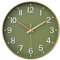 HZDHCLH Wall Clock 12 Inch Silent Non Ticking Clock for Living Room Bedroom Kitchen Office (Golden green)