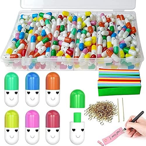 GZLFH 300 Lettre Capsule Message, DIY Couleur Papier Pilule for Cadeau Saint Valentin Boyfriend Girlfriend (Motifs Couleurs Aléatoires)
