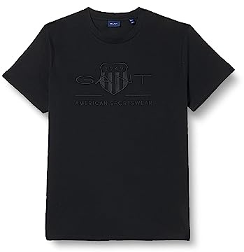 GANT Men's D.1 Tonal Archive Shield T-Shirt T-Shirt, Black, M