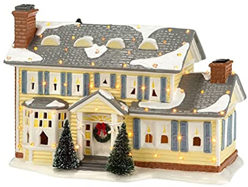 POXIAO Weihnachtsferien Dorf Dekoration Ferienhaus Beleuchtetes Gebäude Feiern Feiertage Weihnachten Harz Ornamente