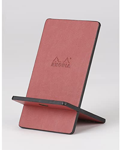 Rhodia 194414C - Handyständer Rhodiarama, elegant aus italienischem Kunstleder, 13x8x8,5 cm, Nacarat, 1 Stück