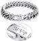 Bandmax Edelstahl Armkette 23cm für Männer Jungen, 12mm massive Herren personalisiert Panzerkette Armband schwere Panzerarmband dicke Gliederarmband Armschmuck Accessoire für Weihnachten Geburtstag