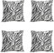 DREAMLANDING Kissenhüllen, bedruckt, quadratisch, weich, bunt, quadratisch, für Sofa, Terrasse, Stuhl, Schlafzimmer, Zuhause, Auto, 4er-Set (Zebra)