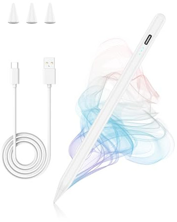 Stylus Pen for iPad 2018-2025, ipad Pencil Compatible Apple iPad 11 A16/10/9/8/7/6th Gen, Pro 12.9/11/13 Inch, Air 3/4/5/M2/M3/M4, Mini 5/6, with 2x Faster Charge, Tilt Sensor, Palm Rejection
