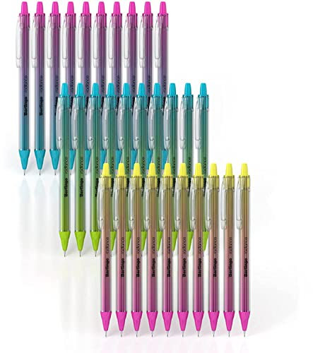 Berlingo Druckbleistift Set, 30 Stück, Radiergummi, Schwarz, 0,5 mm, Automatische Mechanische Stifte, 3 Stück HB Bleistift Minen für das Büro, das Home Office oder die Schule und Uni, Serie Radiance