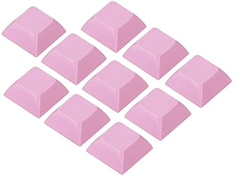 PATIKIL 1U Blank Keycaps, 10 Pack Universal PBT Keyboard Replacement Accessories for MX Mechanical Keyboard, Pink