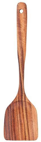 Natudeco Spatule en bois Spatule de cuisson à long manche Spatule de cuisson antiadhésive Ustensiles de cuisine Spatule à frire Outil Wok pour mélanger et cuisiner