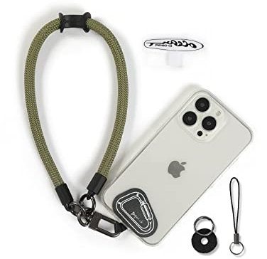 project-cb Dragonne pour téléphone,2 Téléphone Cordon Patch,Dragonne pour clé, AirPods, Appareil Photo,Cordelette de Poignet(Vert, 40cm)