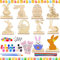 IWTBNOA Hasen aus Holz zum Bemalen, 10 Stück DIY Osterhase Deko, Ostern Basteln Holz mit kulleraugen, Pompons, Ostern Basteln Kinder, Ostern Dekoration, Frühling zum Dekorieren, Ostergeschenk Kinder