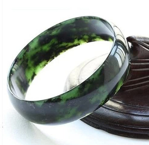 Bracelets pour Femmes, Bracelet jonc en Jade Noir Vert Naturel véritable Chinois sculpté à la Main Mode Bijoux Accessoires amulette Hommes Femmes Cadeaux (coule