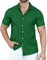 Hemd Herren Basic Revers Einfarbig Hemd Lose Einfachheit Button Down Hemden Herren Mit Taschen Atmungsaktiv Sommerhemd Business Casual Arbeit Hemd Herren A-Green S