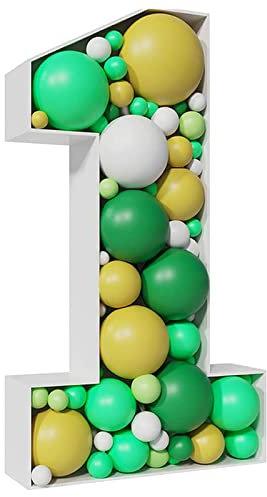 Zahlen Ballonrahmen, 73cm Ballons Mosaik, Wiederverwendbar Ballon-Mosaik-Zahlenständer, Rahmen für Jungen Mädchen Geburtstags Party Für Partydekorationen Dekorieren (1)
