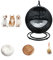 QLXYYFC Cat Bed Hanging Swing Egg Chair Pet Wicker Hammock With Removable Cushion & Hanging Ball, Washable Pet Swing for Cat, Small Dog, Small Animals (Color : Black, Size : 43cm X 66cm)