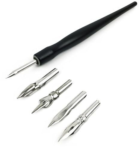 EIHI Ensemble Porte-Stylo et Plumes de Dessin Manga - 1 Porte-Stylo et 5 Plumes - Pour Débutants et Artistes, Croquis