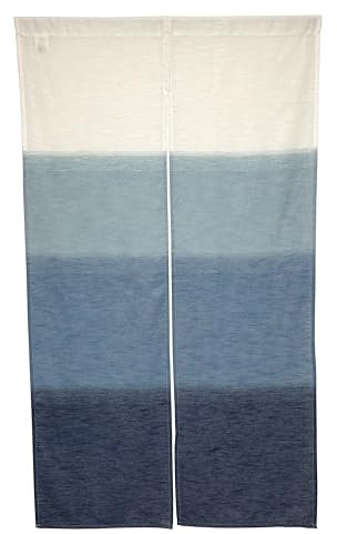 Sunnyday Fabric SunnyDayFabric Doorway Curtain (W33.5'xH59') GENSOU Tapestry noren Room Divider (Blue)