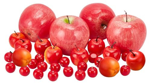 PandaHall 34 pz 3 dimensioni Mele Artificiali Finte Mele Rosse Simulazione Mele Decorative Set di Mele Realistiche Frutta di Simulazione Artificiale per Oggetti Fotografici per Feste In Casa