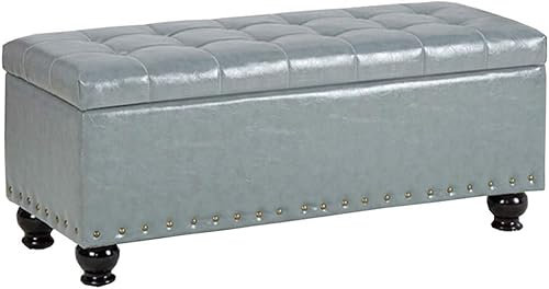 CATANK Brandschutz, zusammenklappbarer Aufbewahrungshocker, PU-Sofahocker, Aufbewahrungsbox für Spielzeug, mit Klappfunktion, Schuhbank aus massivem Holz, geeignet für Schlafzimmer, Wohnz