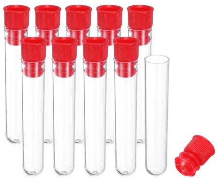 PATIKIL 0.6x2.4 Plastic Sewing Needle Storage Holder, 10 Pcs Portable Embroidery Needle Pin Toothpick Storage Tubes Case for Craft Knitting, Red