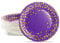 AIPartywar Einwegteller Pappteller, 50 Stück Partyteller Teller Set 23cm(9) Partygeschirr Set, Violett Gold Gepunktete Papier Teller zum Bankett, Silvester, Kindergeburtstag, Geburtstag