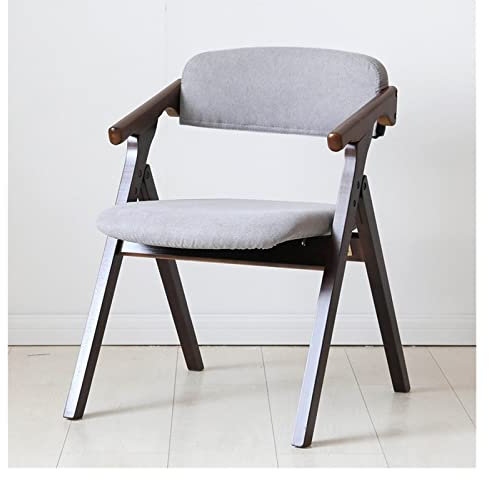 CRBUDY Retro-Esszimmerstuhl aus Massivholz, Klappstuhl mit Rückenlehne und Armlehne, Sessel als Schreibtischstuhl, gepolsterter Hocker, Lounge-Sitz, Vintage-Design, bequemer Lounge-Sessel