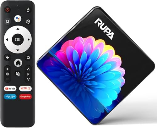 RUPA Android TV Box 13.0, 2025 8K Neueste Android Box mit RAM 4GB ROM 32GB WiFi6 Enternet 10/100M Bluetooth 5.0 USB3.0 Unterstützt 3D HD Cast Screen TV Box
