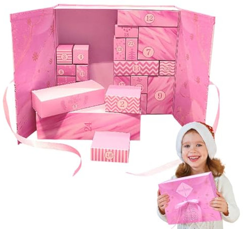 Calendario de Adviento de Navidad, cajas de Adviento vacías de 24 días, calendarios de Adviento vacíos para llenar, calendario de cuenta regresiva de Adviento de Navidad vacío, calendarios de Adviento