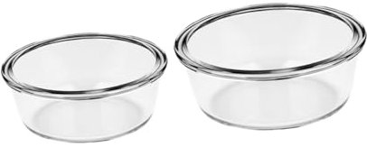 DECHOUS 2pcs High Temp Resistant Glass Bowl Large Mixing Bowl for Air Fryer Nesting Storage Easy Clean Home Serving Dish