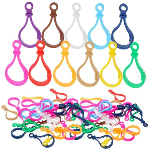 Sewroro 100 Piezas Hebilla De Bombilla Mosquetón Pequeño Broches De Langosta Pinzas De Langosta Mosquetones Manos Llavero Con Cierre De Langosta Clip De Llavero Cordón Colorful El Plastico