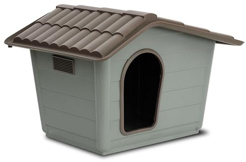 Sprint Plastic Dog House - Durable Outdoor & Indoor Weather-Resistant Pet Kennel with Gabled Roof, Easy-to-Clean Surface, and Quick Assembly - Ideal Shelter for Small & Medium Sized Dogs
