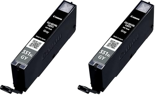 Canon Originaltinte CLI-551XL GY, Größe XL, Grau, Recyclebare Verpackung (Packung mit 2)