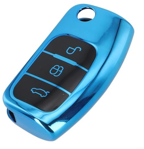 Schlüsselhülle für Ford-Modelle, stilvoll für TPU-Schutz für Fiesta, für Focus, Mondeo-Autoschlüssel (blau)