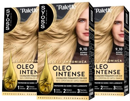 Syoss by Palette Oleo Intense, 9-10 Biondo Solare (Confezione da 3)