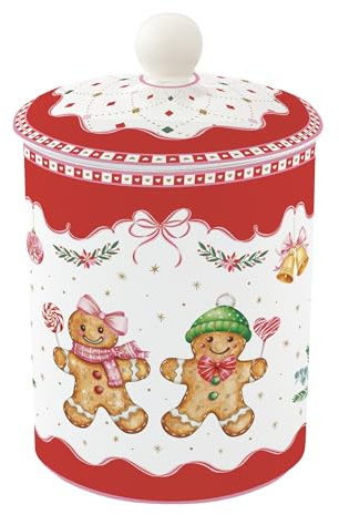 Easy Life SWEC1444 - Sweet Christmas Porzellandose mit Deckel, 11,5 x 18 cm