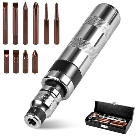 MIGUBIGU 12 Pezzi Cacciavite a Percussione 1/2, Punte per Cacciavite a Impatto, Avvitatore Manuale a Cricchetto, Cacciaviti a Cricchetto per Rimuovere Viti e Manutenzione Automobilistica