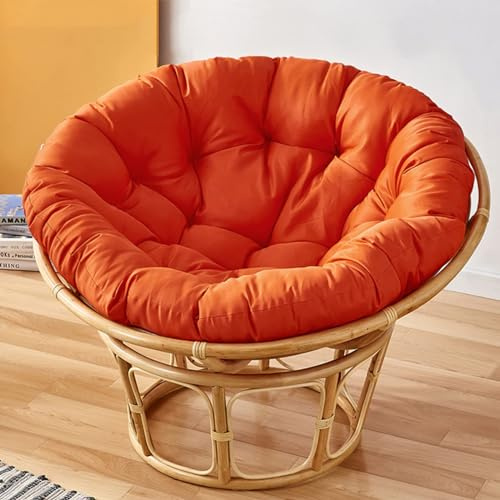 Papasansessel Kissen, rund, Papasansessel, Kissen für Papasansessel, Kissen, Poly-Rattan-Stuhl, Hängesessel, Kissen, Papasansessel, Orange, 110 x 110 cm