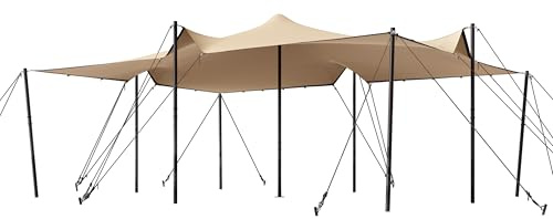 TOOLPORT Stretchzelt 4,5x6m wasserdichte Polyesterplane mit Stahlpfosten Set für Flexible Outdoor Events