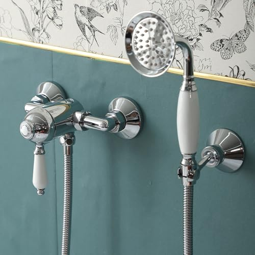 XJTNLB Grifo Bañera Pared Grifo de Ducha Monomando Cromado Grifos Duchas de Baño con Alcachofa