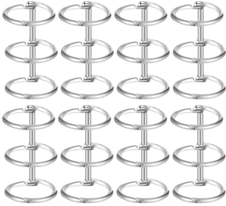 ZUNOXAZ 8 Stück -ringe Metall Ordnerringe aus Eisen in Silber mit Geteiltem Scharnier für Selbstgemacht Kalender Karteikarten und Scrapbooks Vielseitig und Kompakt für Büro und Haushalt