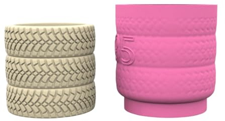 Elegant Tyre Sturdy Silicone Mould Portable for Resin and Clay Creative Flower Pots Pen Holder Cast Craft Supplies Reusable Silicone Mould