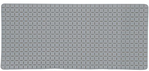 MSV Premium Duschmatte Badematte Badewannenmatte Badewanneneinlage antibakteriell rutschfest mit Saugnäpfen - Grau - ca. 36 x 76 cm - duftet nach Rosen - waschbar bei 60° Grad