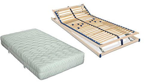 ki-Pure Spar-Set in Überlänge Komfort-Flex-Pur 5-Zonen TTFK in 90 x 220 cm im Härtegrad mittelfest – Plus Lattenrost Malie Olympus 28 KF verstellbar in 90 x 220 cm | sofort lieferbar