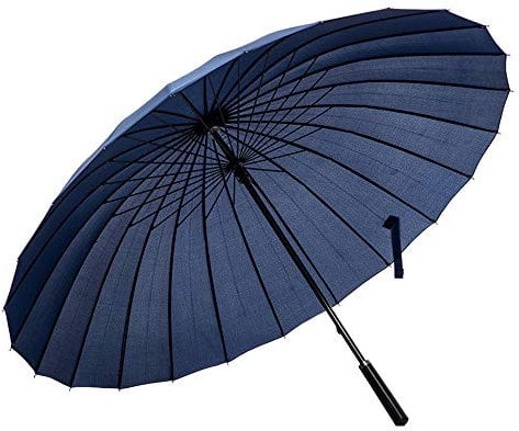 Lancoon Paraguas Grande De 24 Varillas Con Mango Largo Recto Antiuv Para El Sol Y La Lluvia