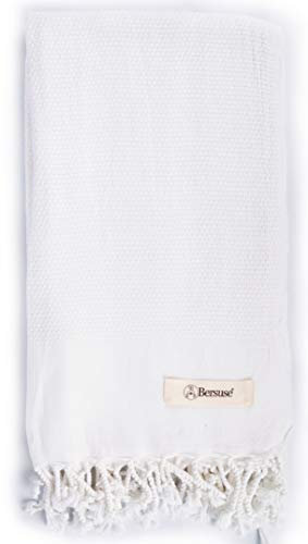 Bersuse 100% Baumwolle - Ventura Hamamtuch Pestemal - Weiß